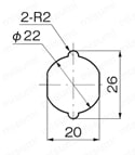 ポップアップつまみ A-319 パネル穴明け寸法図