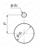 プラスチックロータリーロック CP-314 パネル穴明け寸法(化粧座付)図
