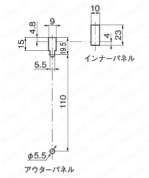 ワンタッチレバー取手 A-231 製品仕様01