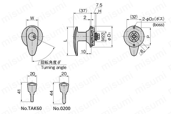 A-19-1-1 | 小判型ハンドル A-19 | タキゲン製造 | MISUMI(ミスミ)