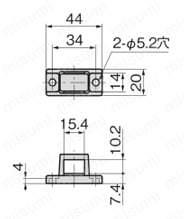 大型面付ロックハンドル A-388N A-388N-G外形図