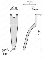 防水ダブルロックハンドル A-372-S 外形図