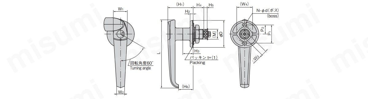 コインロック（2ヵ所抜けタイプ） C-388 外形図1
