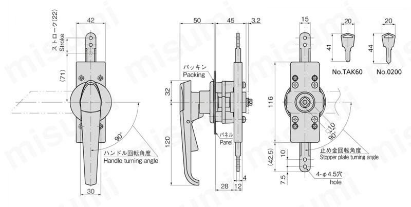 防水ロッドコントローラー AC-100-A 外形図