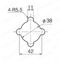 防水ロッドコントローラー AC-100-A パネル穴明け寸法