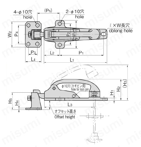 密閉用パットハンドル FA-802 外形図