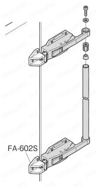 密閉用連動ハンドル FA-621 取付け方法図