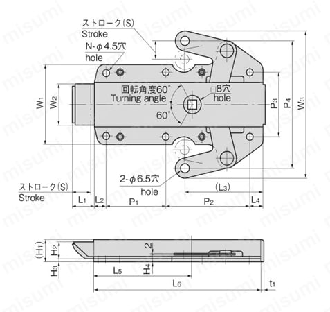 ラッチ付コントロールセンター C-870 外形図