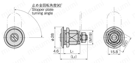 コインロックスリム C-289 外形図2