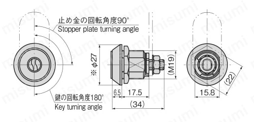 ダイヤルロック I型 C-188 外形図01