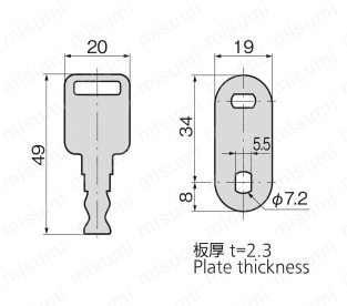 ダイヤルロック I型 C-188 外形図02