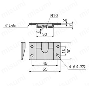 ステンレスロッド棒用受け AC-1025-RR AC-1025-RR外形図