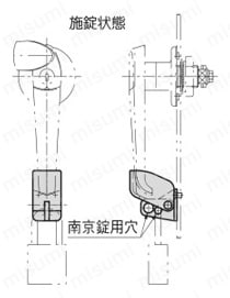 ステンレス南京錠補助金具 AC-1025-PDL 取付け例