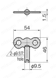 締め付けハンドル A-167-H 外形図