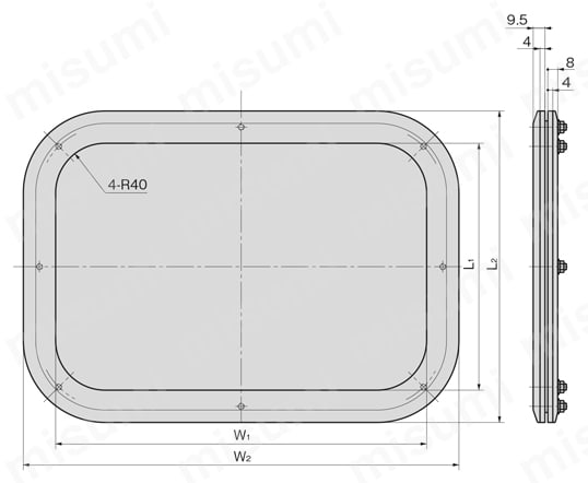 窓枠（C-463・アルミニウム製） | タキゲン製造 | MISUMI(ミスミ)