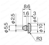 難燃性クッションゴム C-30-CS-7-EP-UL 外形図