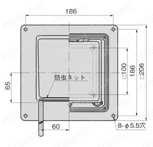 ベンチレーター（大型気圧調整弁） FE-602 外形図
