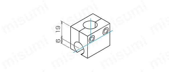 二ツ割T字形 PJ411の寸法図 水平軸が片面とほぼ一定（後付け可）