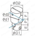 マルパイジョン 異径穴タイプクロス90°穴 外形図2