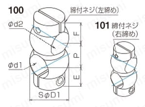マルパイジョン 同径穴タイプクロス90°穴 外形図2