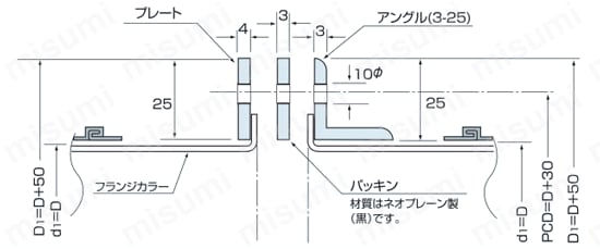 ステンレスダクト継手 フランジカラー 外形図01