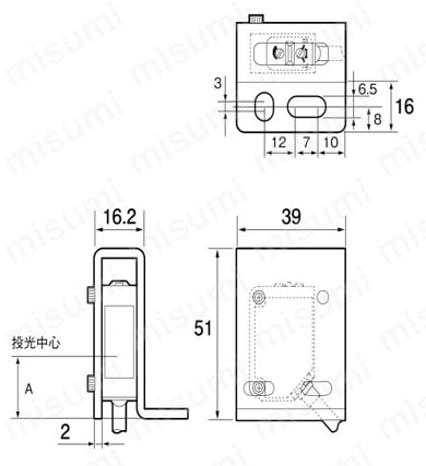 センサオプション 保護金具 LK-S01外形図