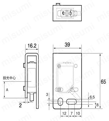 センサオプション 保護金具 LK-S02外形図