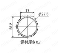 φ28 イレクターパイプ スリップパイプ HK-4000 PE WG 外形図