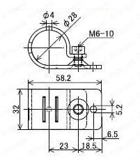 イレクター部品 取付部品 フラットサドル EF-4018　外形図