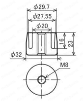 Φ28 イレクター部品 インサートナット 外形図