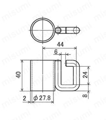 イレクター部品 かぎ金具 EF-1014A 外形図