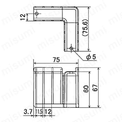 イレクター部品 コーナークリップ EF-1264　EF-1264 外形図