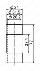 イレクター部品 スライドスリーブ EF-1265 外形図