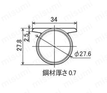 φ28 イレクターパイプ 導電フラットパイプ HFGA-4000 ABS EGR 外形図