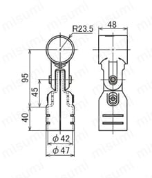 φ42メタルジョイント LJ-7A・LJ-7A NI 外形図