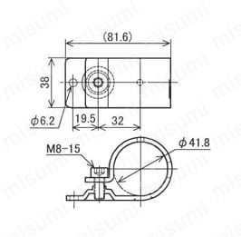 φ42 イレクター部品 取付部品 EL-4018 NI 外形図