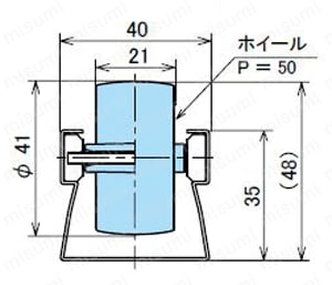 クリフォームプラコン PCBタイプ ホイールピッチ50　外形図