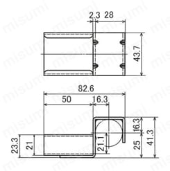 クリフォームプラコン 受け金具 EF-2041C 外形図