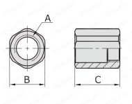 補助機器 ショックアブソーバ ACA・ACJシリーズ 止めナット 外形図01