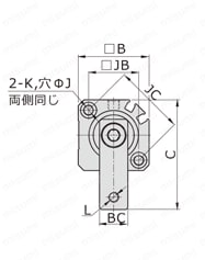 ロータリクランプシリンダ QCKシリーズ 外形図3