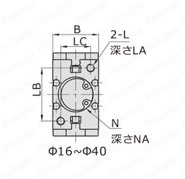 エアハンド（平行開閉形） HFZシリーズ HFK外形図2