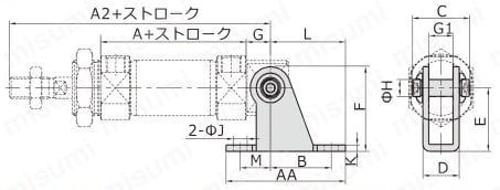 ステンレスミニシリンダ MFシリーズ 取付金具 外形図2
