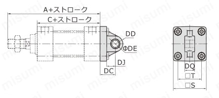 標準シリンダ JSIシリーズ 取付金具 外形図2