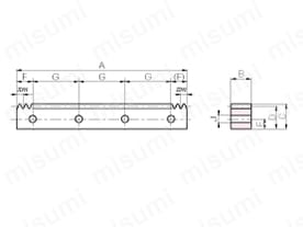 SRFD2.5-1500 | SRFD・SRFK 取付穴加工ラック | 小原歯車工業 | MISUMI
