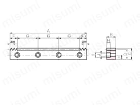 SRFD2.5-1500 | SRFD・SRFK 取付穴加工ラック | 小原歯車工業 | MISUMI