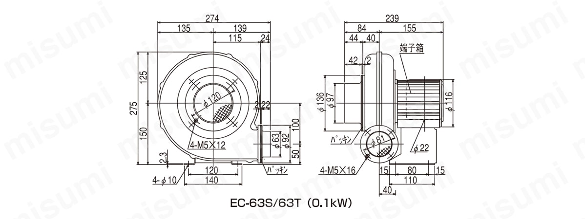 EC-75T-R313 | 電動送風機 コンパクトシリーズ（Eタイプ） | 昭和電機