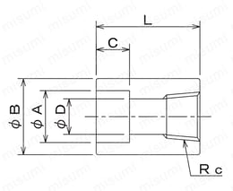 配管用特殊継手 SW×PTS/ソケット 外形図