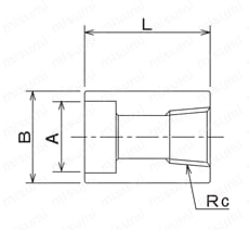 配管用特殊継手 SW×PTS/異径ソケット 外形図