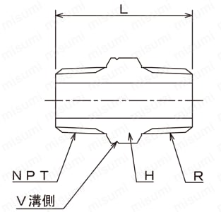 配管用特殊継手 NPT×PTN/ニップル 外形図01
