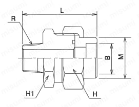 配管用特殊継手 SW UB/B型ユニオン 外形図
